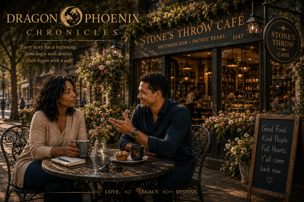 Dragon & Phoenix Chronicles opening scene at Stone’s Throw Café